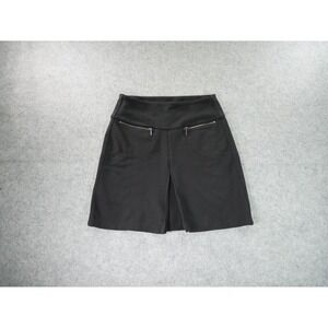 Athleta Skirt‎ Womens Small Black Zipper Pocket Slit elaztic Waist